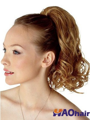 Top Clip synthétique bouclé brun en postiches